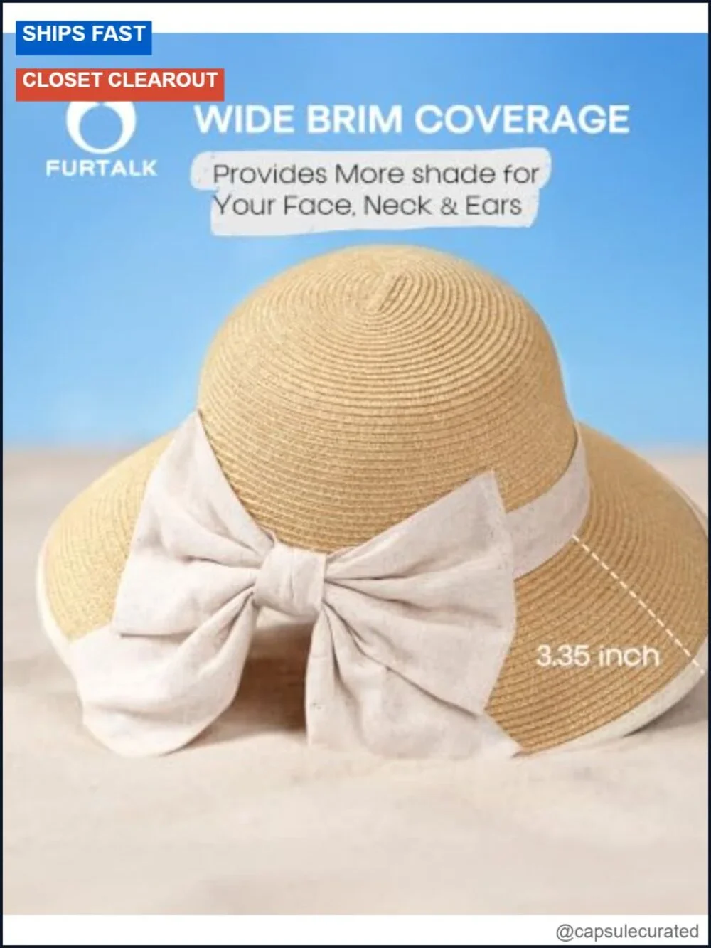 Women's Wide Brim Sun Hat with Ponytail Hole, Foldable Travel Beach Hat